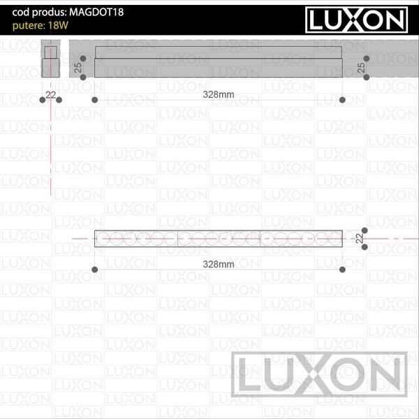 Proiector SMART pentru sina magnetica DOT18 LED LUXON