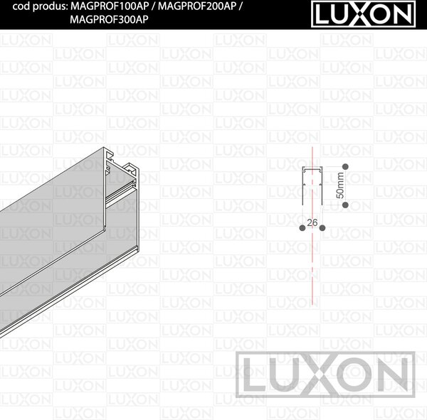 Sina magnetica pentru MONTAJ APARENT LUXON