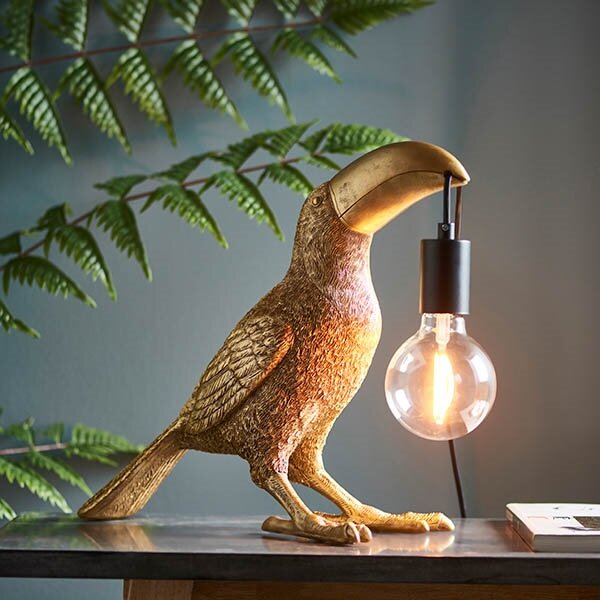 Lampă de masă Endon 95077 TOCO TOUCAN 1xE27/10W/230V auriu