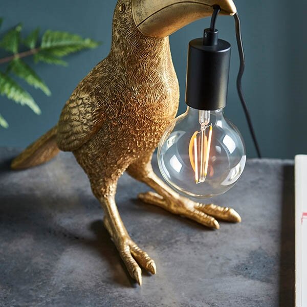 Lampă de masă Endon 95077 TOCO TOUCAN 1xE27/10W/230V auriu