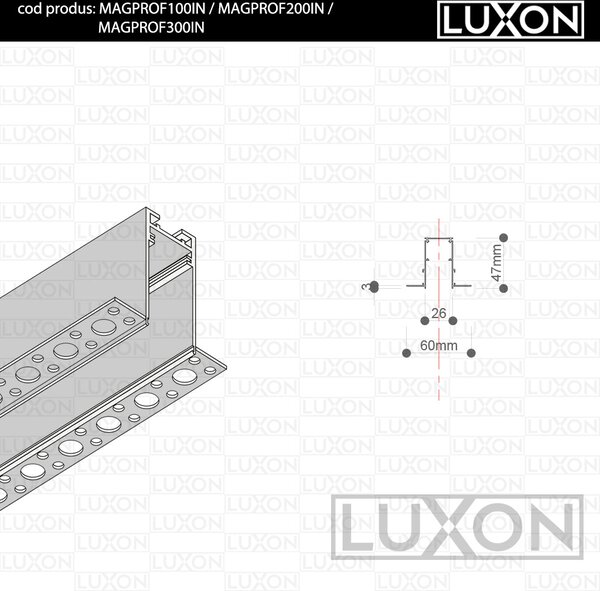 Sina magnetica cu MONTAJ INCORPORAT LUXON