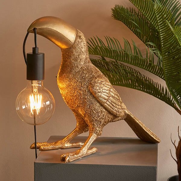 Lampă de masă Endon 95077 TOCO TOUCAN 1xE27/10W/230V auriu