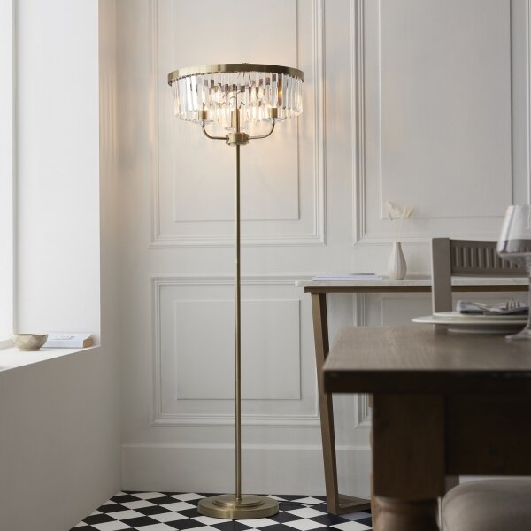 Lampadar Endon 110644 CHESTERFIELD 3xE14/6W/230V alamă