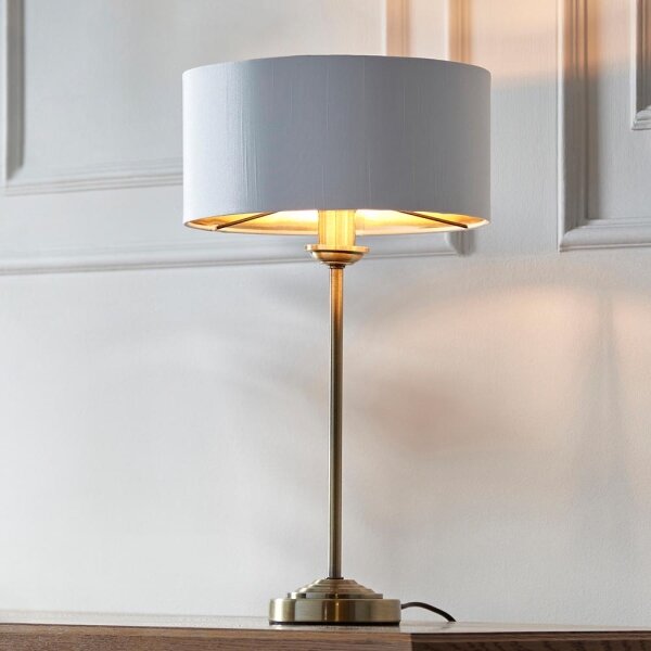 Lampă de masă Endon 104054 HIGHCLERE 1xE14/7W/230V alb/alamă d. 25 cm