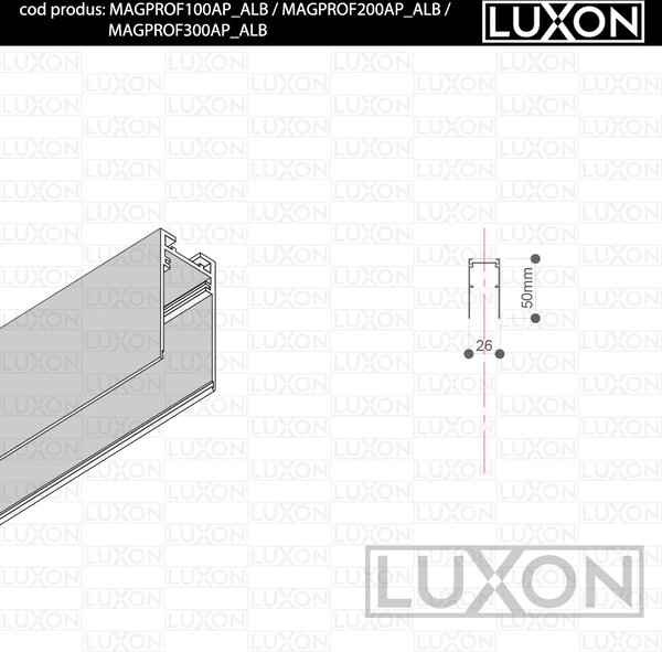 Sina magnetica ALBA pentru MONTAJ APARENT LUXON