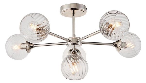 Lustră pe tijă Endon 104050 ALLEGRA 6xE14/7W/230V crom lucios/transparent