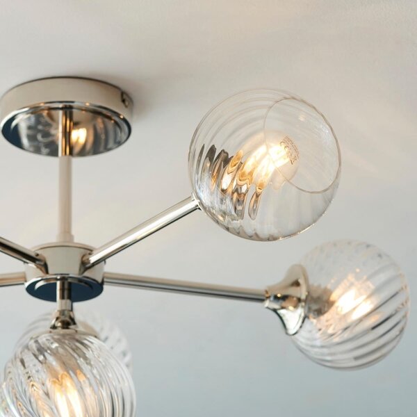 Lustră pe tijă Endon 104050 ALLEGRA 6xE14/7W/230V crom lucios/transparent
