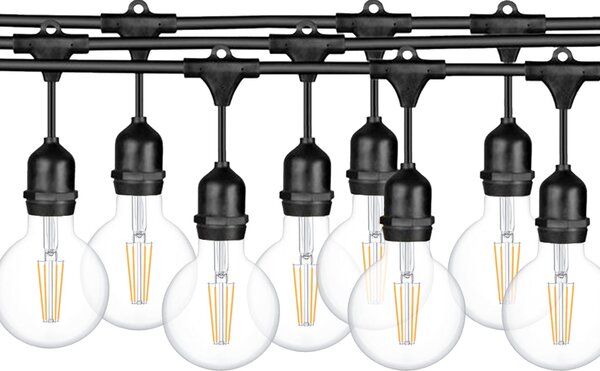 Ghirlanda luminoasa 10 m. cu 10 becuri mari G125 4W LED E27 interconectabila