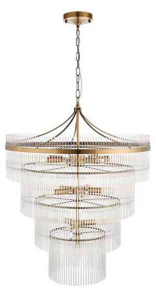 Lustră pe lanț Endon 112576 MARIETTA 16xE14/6W/230V alamă/transparent