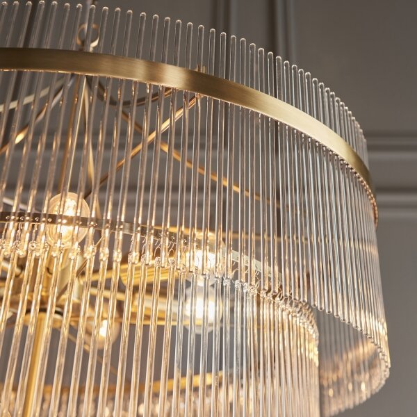 Lustră pe lanț Endon 112576 MARIETTA 16xE14/6W/230V alamă/transparent