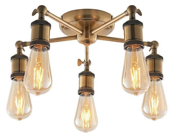 Endon 97244 - Spot halogen 5xE27/40W/230V, alamă