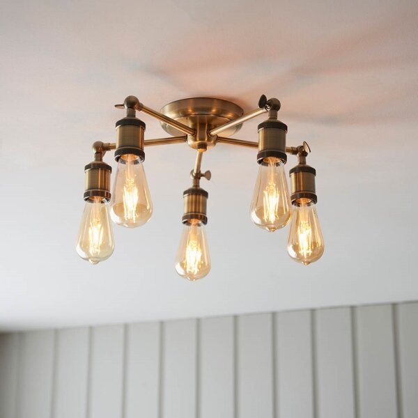 Endon 97244 - Spot halogen 5xE27/40W/230V, alamă