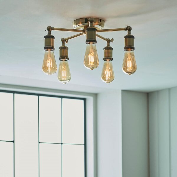 Endon 97244 - Spot halogen 5xE27/40W/230V, alamă