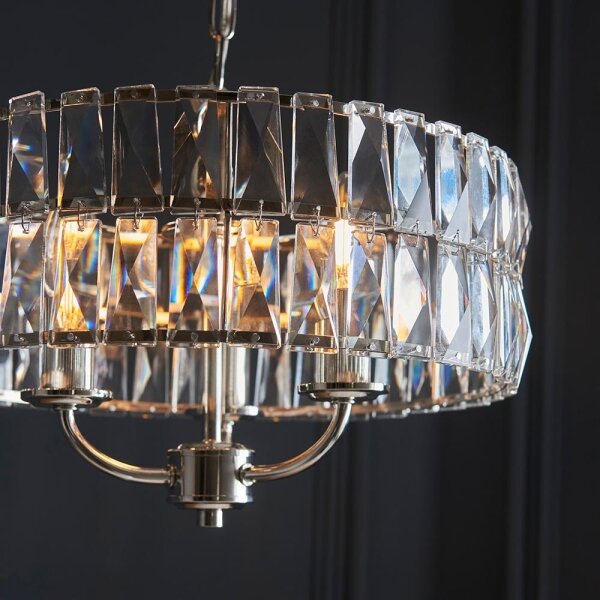 Lustră pe lanț Endon 104466 CLIFTON 3xE14/6W/230V crom lucios/transparent