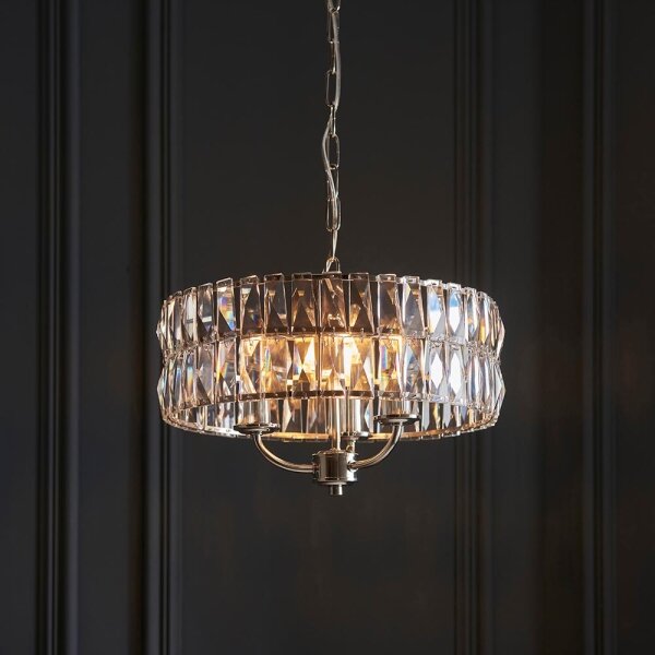 Lustră pe lanț Endon 104466 CLIFTON 3xE14/6W/230V crom lucios/transparent