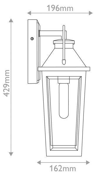 Quoizel QZ-BUCKLEY-M-MBK - Aplică de perete pentru exterior BUCKLEY M, 1xE27/40W/230V, IP44