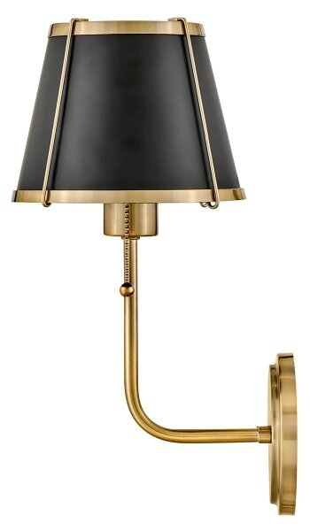 Lampă de perete Hinkley HK-CLARKE1-BR-BK CLARKE 1xE27/40W/230V alamă/negru