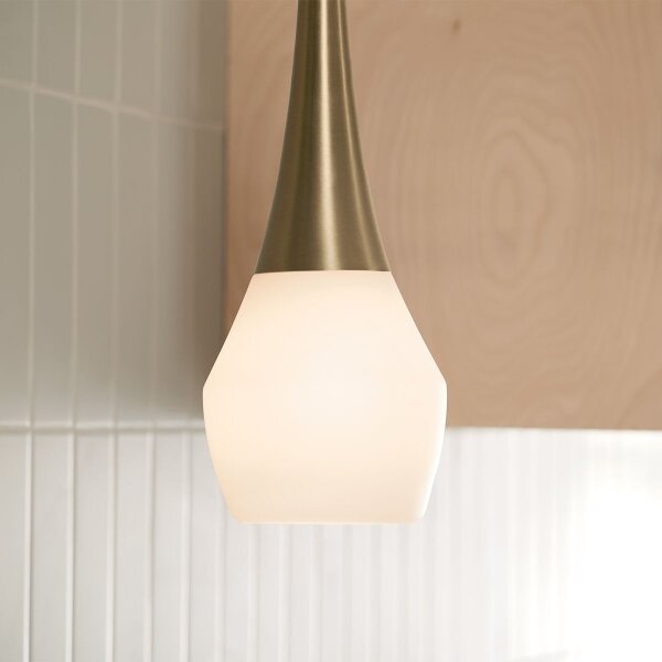 Lustră pe tijă Kichler KL-DEELA-P-CPZ DEELA 1xE27/60W/230V d. 17,8 cm alamă