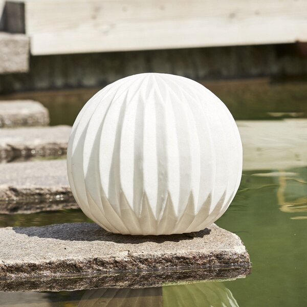 STAR TRADING LED lumina patio Sandy, Ø 30 cm plastic alb baterie, Alb, Plastic, Modern