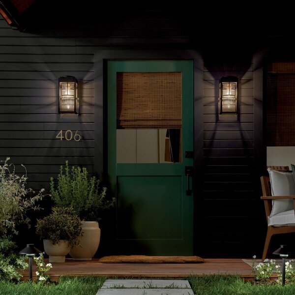Kichler KL-HONE-S-BKT - Aplică de perete pentru exterior HONE S, 1xE27/60W/230V, IP44