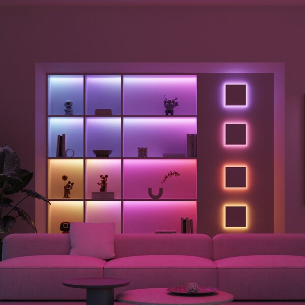 Calex Smart bandă LED, lungime 5 m, CCT, RGB, WLAN, reglabil, Alb, Camera de zi / sufragerie, Plastic, Modern
