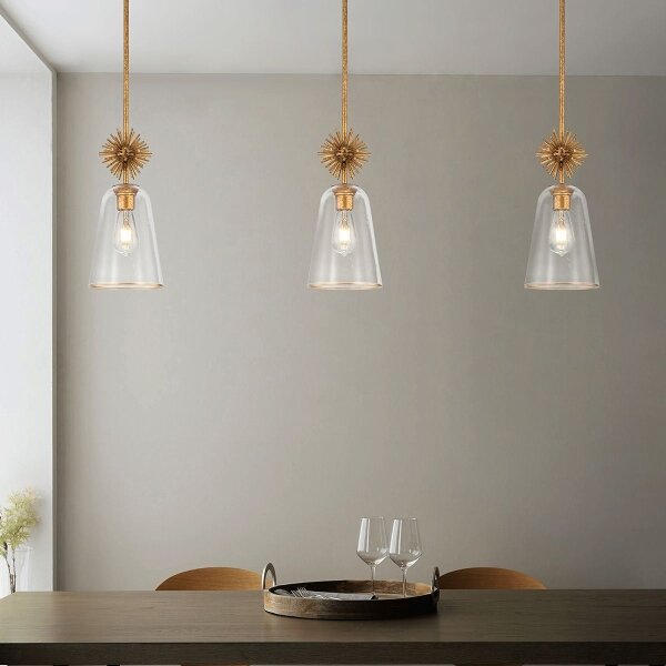 Lustră Quoizel STARING-MP-DG-CLEAR STARING 1xE27/40W/230V d. 18,4 cm auriu/transparent