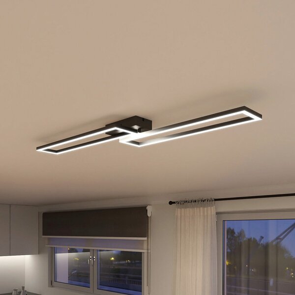 Tint Müller Licht LED plafonieră Ciso, RGB, CCT, negru, reglabil, Negru, Camera de zi / sufragerie, Metal, Modern