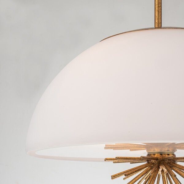 Lustră pe tijă Quoizel STARING-3P-DG-OPAL STARING 3xE14/40W/230V d. 45,7 cm auriu