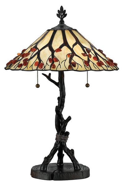 Quoizel QZ-WHISPERING-TL-VB - Lampă de masă Tiffany WHISPERING 2xE27/60W/230V
