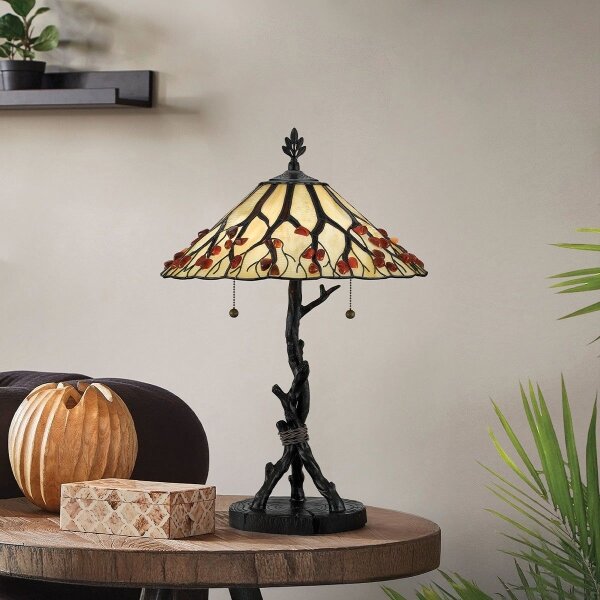 Quoizel QZ-WHISPERING-TL-VB - Lampă de masă Tiffany WHISPERING 2xE27/60W/230V
