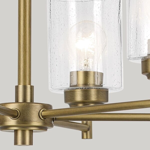 Lustră pe lanț Kichler KL-WINSLOW6-NBR WINSLOW 6xE27/60W/230V alamă