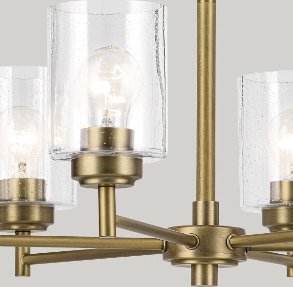 Lustră pe lanț Kichler KL-WINSLOW6-NBR WINSLOW 6xE27/60W/230V alamă