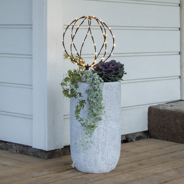 STAR TRADING LED cu lumină de sol Sfera, Ø 30 cm, baterie din metal negru, Negru, Metal, Modern, Glob pentru exterior