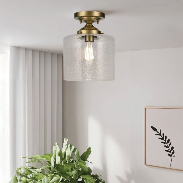 Plafonieră Kichler KL-WINSLOW-SF-NBR WINSLOW 1xE27/60W/230V d. 21,6 cm alamă