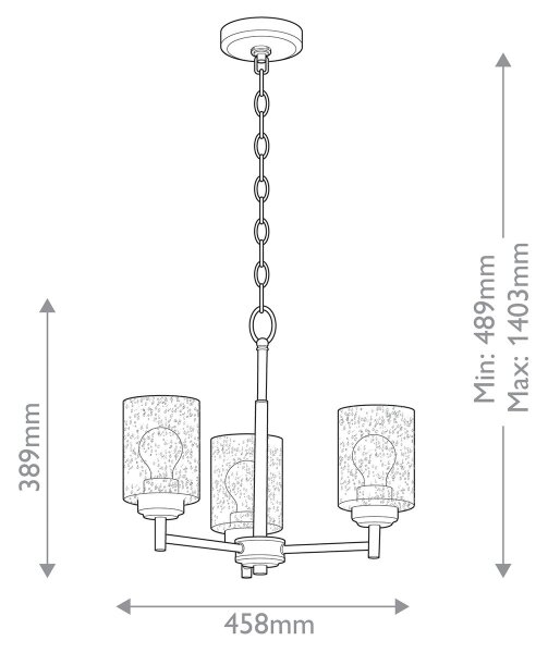 Lustră pe lanț Kichler KL-WINSLOW3-NBR WINSLOW 3xE27/60W/230V alamă