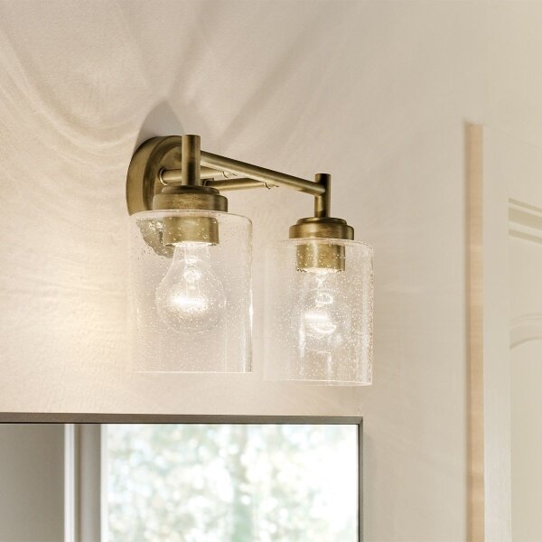 Lampă de perete Kichler KL-WINSLOW-2W-NBR WINSLOW 2xE27/60W/230V alamă