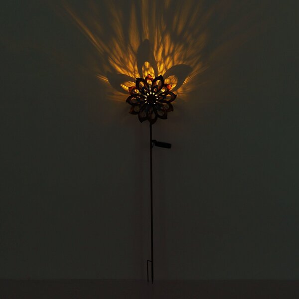 Globo Lumină solară 36571, floare, clopoțel de vânt, metal, Maro / Rugină, Metal