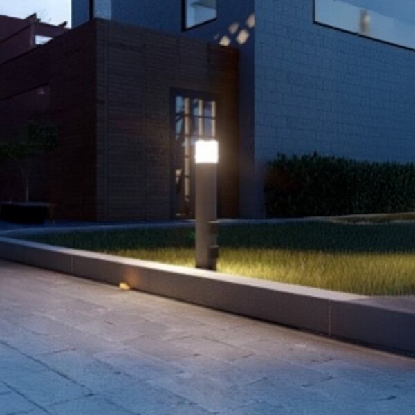 G & L Handels GmbH Bornă luminoasă 400140024, înălțime 60 cm, antracit, 2 prize, reglabil, Negru, Aluminiu