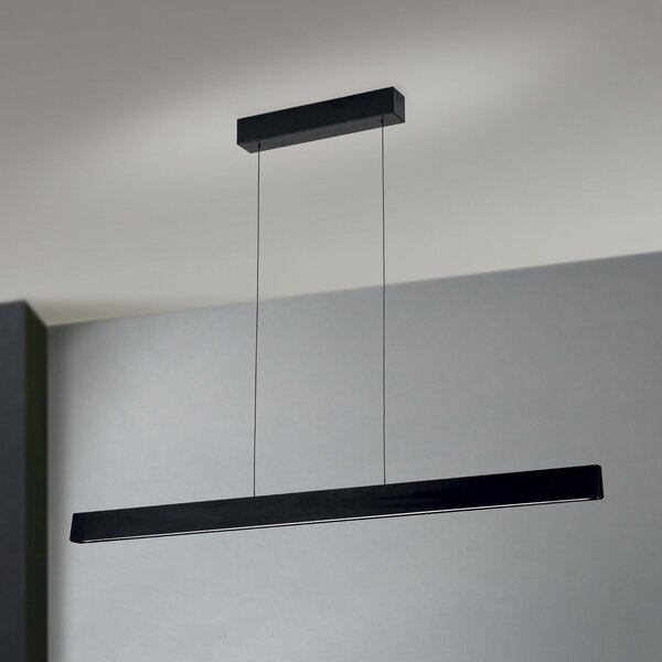 ORION Lampă suspendată cu LED Tara, negru, lungime 120 cm, aluminiu/oțel, reglabil, Negru, Camera de zi / sufragerie, Metal, Modern