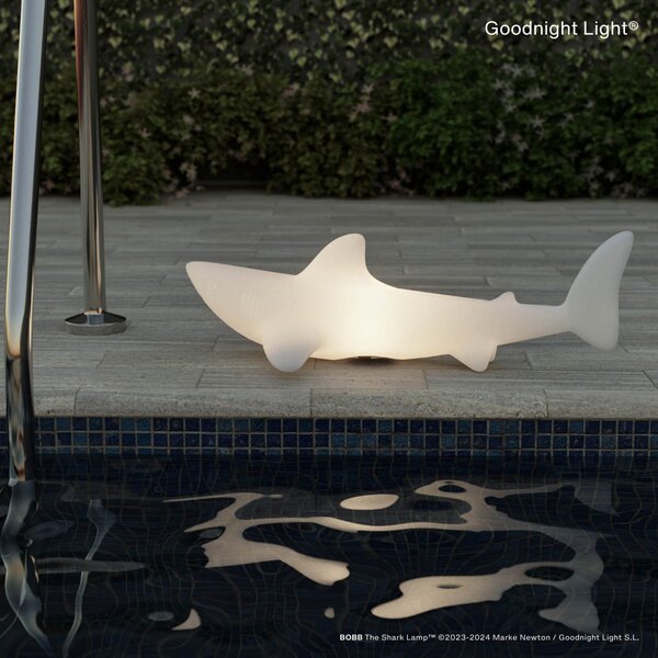 Goodnight Light Bec LED BOBB lampa rechin, plutitoare, RGBW, reglabil, Alb, Plastic, Modern