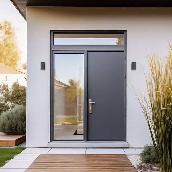 LCD Aplică de exterior 5160, negru, aluminiu, sticlă, 2 x GU10, reglabil, Negru, Aluminiu, Modern
