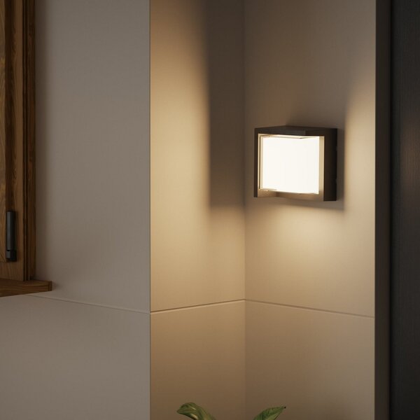 Forlight Aplică de perete cu LED Creu, lungime 17 cm, negru, Negru, Plastic, Modern