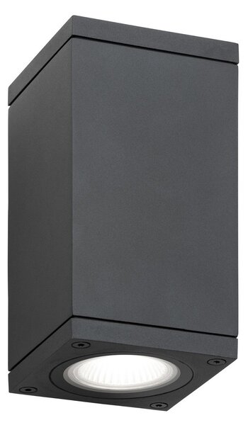 LCD Aplică de exterior 5160, negru, aluminiu, sticlă, 2 x GU10, reglabil, Negru, Aluminiu, Modern