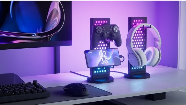 Stație LED RGBIC dimabilă de încărcare de masă Nanoleaf N7602K00-1LB 2700-6500K 5V negru