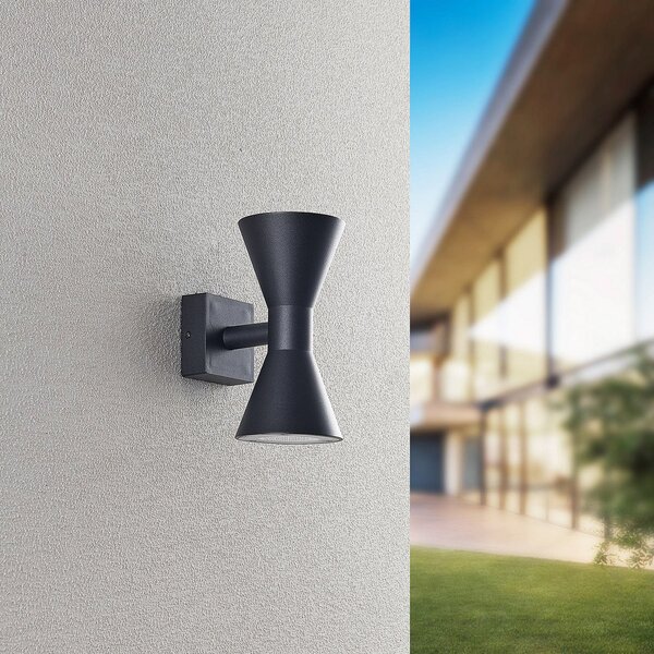 Trio Lighting Ardas aplică de exterior, up/down, 2 x GU10, negru, reglabil, Negru, Metal, Modern