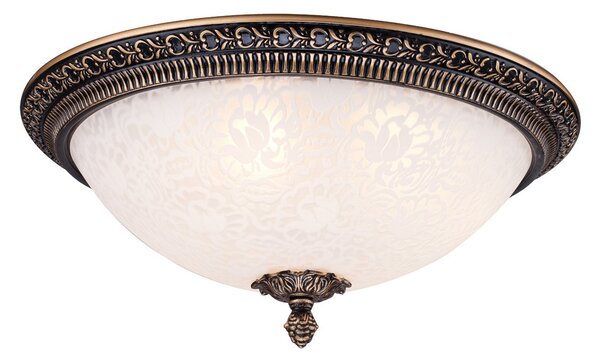 Maytoni plafonieră Pascal, bronz antic Ø 37 cm sticlă/metal, reglabil, Bronz / Alamă Veche, Camera de zi / sufragerie, Sticlă, Casă de țară / Rustic