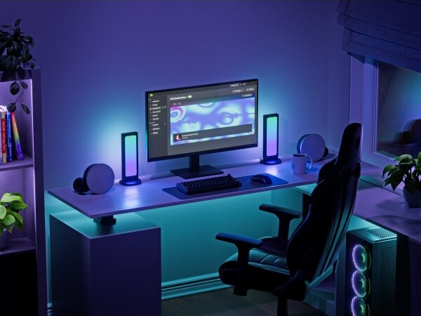Stație LED RGBIC dimabilă de încărcare de masă Nanoleaf N7602K00-1LB 2700-6500K 5V negru
