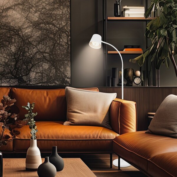 Briloner Cielo LED lampadar LED, alb, dimmer tactil, cablu USB, reglabil, Alb, Camera de zi / sufragerie, Metal, Modern, Proiector suspendat