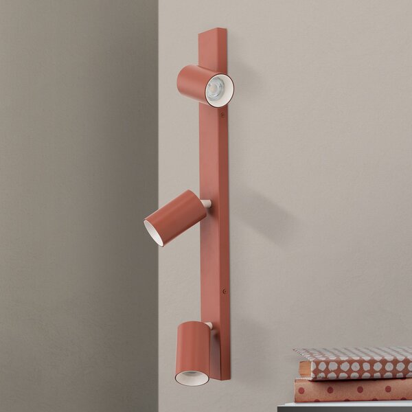 ORION Penn spot de plafon, roșu coral, lungime 60 cm, aluminiu/aluminiu, reglabil, Roșu, Camera de zi / sufragerie, Metal, Modern