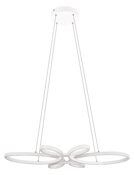 Trio Lighting Lampă suspendată Fly LED, alb mat, 4.000 K, 83 cm x 45 cm, reglabil, Alb, Camera de zi / sufragerie, Metal, Modern